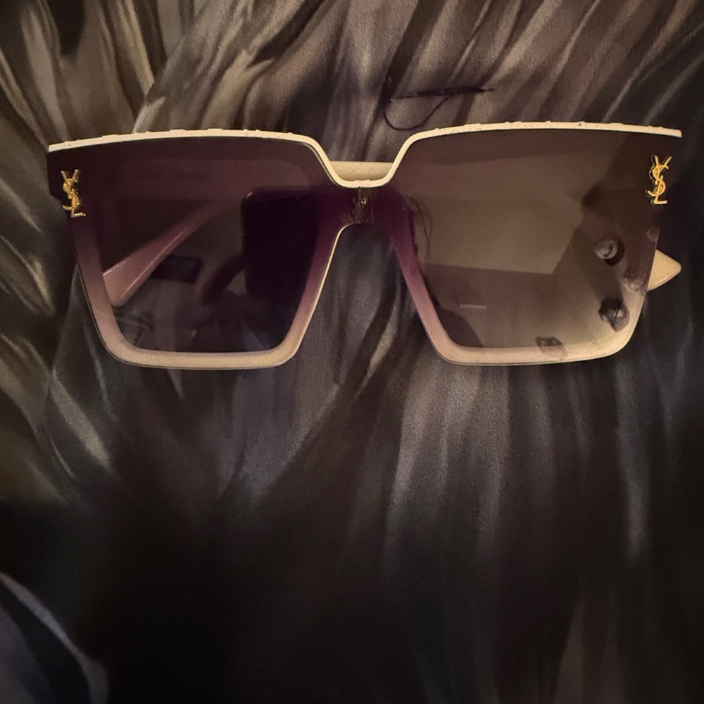 Yves Saint Laurent Black and Gold Sunglasses